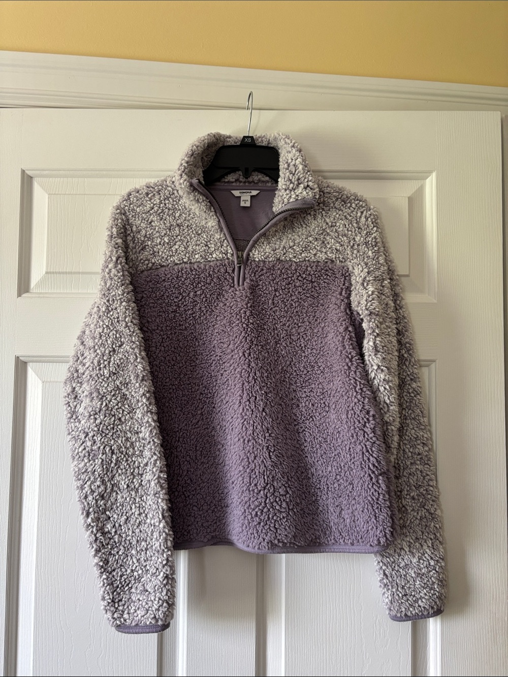 Sonoma Two-Tone Lavender & Cream Sherpa Half-Zip Jacket